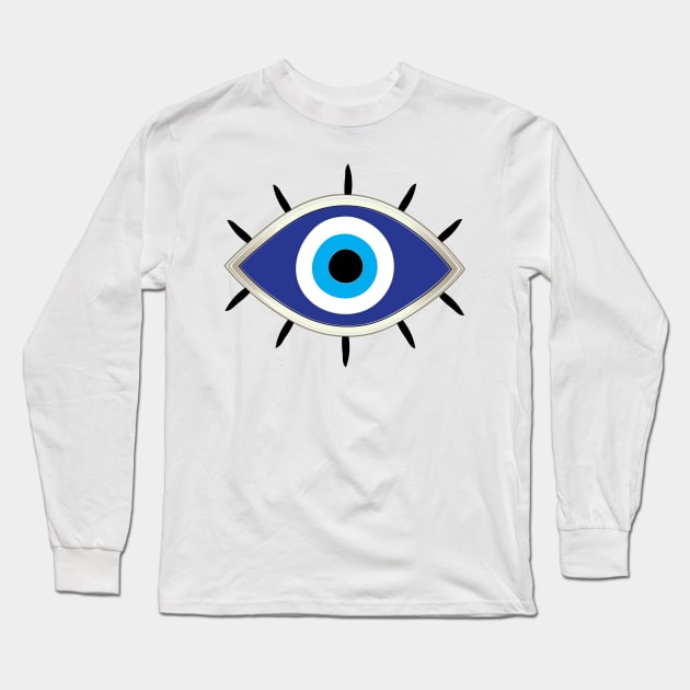 Evil Eye, Good luck charm, Lucky talisman, Protection against evil, Lucky charm Long Sleeve T-Shirt by snowshade